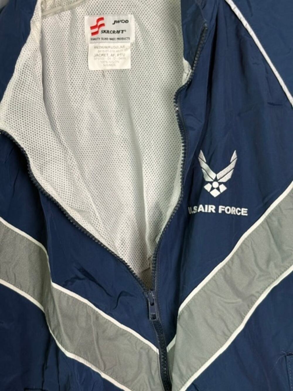 Skillcraft JWOD US Air Force Mens Navy Nylon Jacket Size Medium